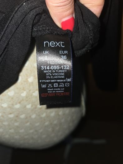 Next black jersey star top uk8-10