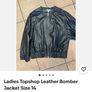 black real leather bomber Image 2