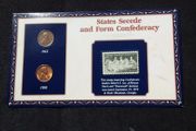 PCS Lincoln Series Coin and Stamp Panel - " States Secede and Form Confederacy "