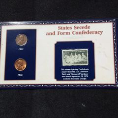 PCS Lincoln Series Coin and Stamp Panel - " States Secede and Form Confederacy "