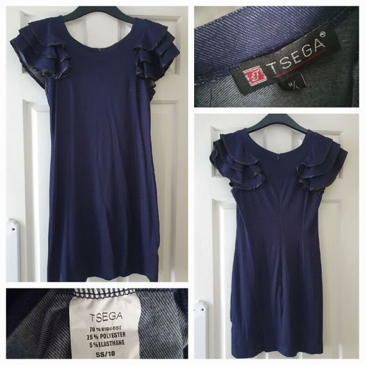 Navy Shimmer Bodycon Dress M/L