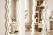LED Full Length Mirror Wavy Full Body with Velvet Frame