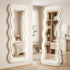 LED Full Length Mirror Wavy Full Body with Velvet Frame