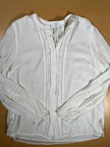 The White Company White Label Long Sleeve Blouse Top - Size UK 12