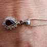 Vintage Sterling Silver 925 Isla Garnet Pendant Necklace 4,2g Image 6