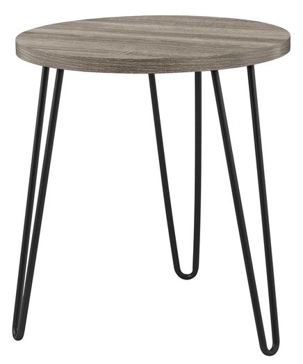 Dorel Owen Retro Round End Table- Grey Oak - 3613307COMUK
