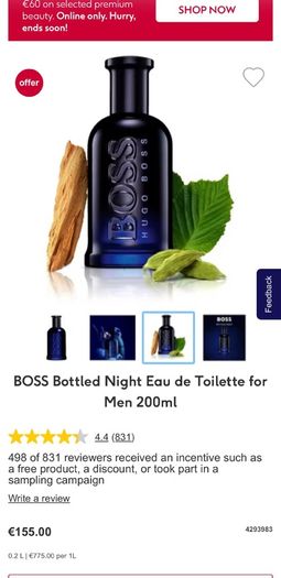 BOSS Bottled Night 200ml parfum for him