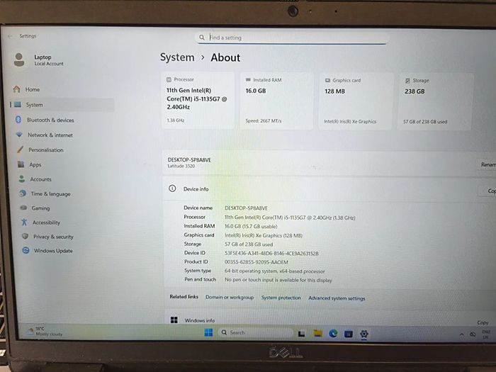 Dell Latitude 3520 Laptop - Battery health: Excellent