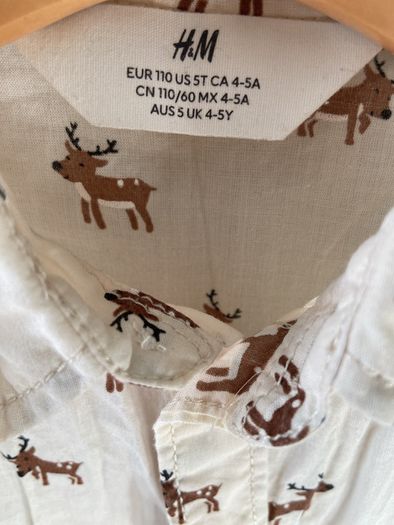 Long sleeve cream shirt with reindeer