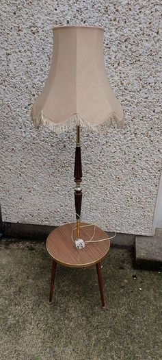1960s /70s french art deco table floor lamp ,working,,used nice condition,3 legs veneer, see pictures for condition ,buyer collects, sold as seen,freestanding.