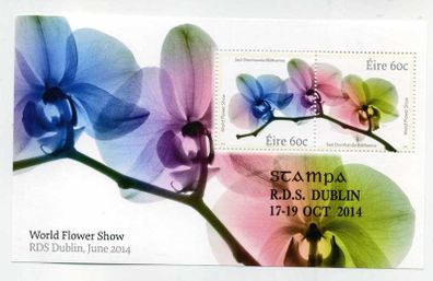 2014 Ireland Stampa Members Souvenir World Flower Show RDS Commemorative Stamps Miniature Sheet Overprinted for Stampa Mint Never Hinged (MNH)