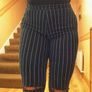 Navy Striped Ripped Jeans, size 8 Image 4