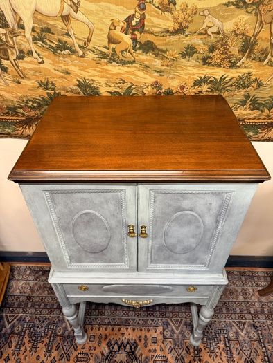 1930s William & Mary Style Painted Cabinet , Radio Art Cabinets, USA