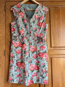 Oasis sage and coral dress