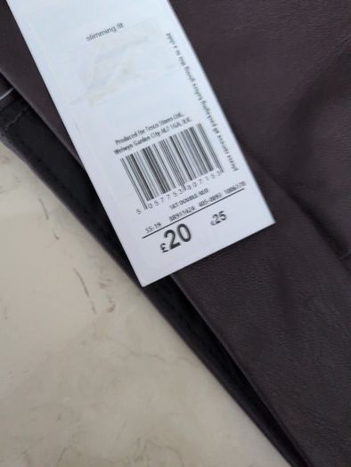 F&F Burgundy  Faux Leather   A- Line Skirt.  S.12.    B.N.W.T.
