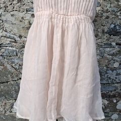 Bay - Powder Pink Pleated Chiffon Mini Dress with Embellished Sequins