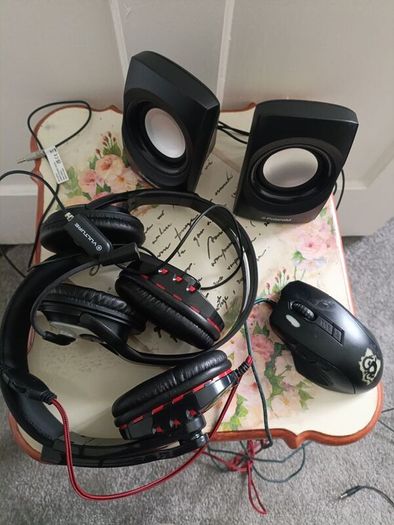 Budget PC & Gaming Accessory Bundle (Speakers + 2x Headsets + Mouse)