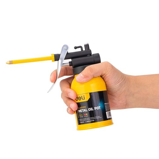 Deli Oil Can Lubrication Metal High Pressure Pump Grease Guns Car Oil Pot Bottle Car Repair Tool 180ml