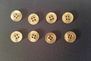 New - A Set of 8 Clear Shirt Buttons - E