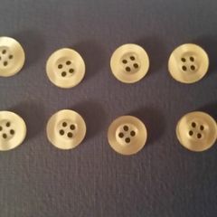 New - A Set of 8 Clear Shirt Buttons - E