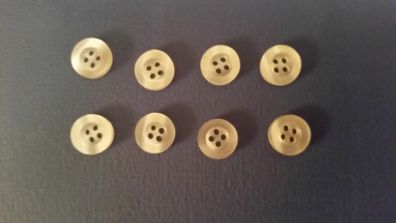 New - A Set of 8 Clear Shirt Buttons - E