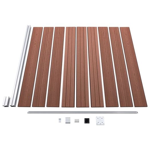 WPC Fence Set 10 Square + 1 Slanted 1830x186 cm Brown