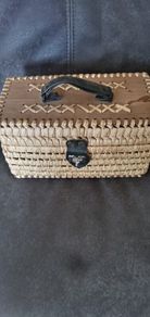 Vintage Woven Palm Leaf Trunk