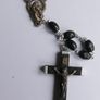 Vintage Handmade Black Wood Rosary Image 2