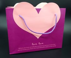 Purple/Pink Heart Shaped Gift/Party Bags - Small/Large