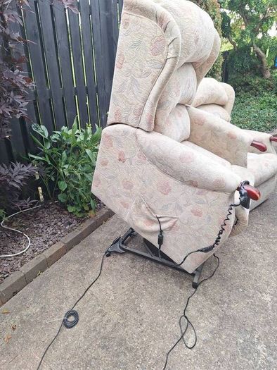 Two dual motor riser recliner electric armchairs