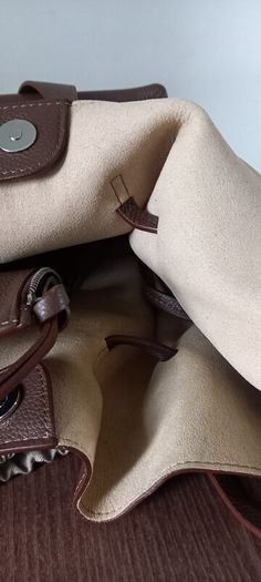 Weekend By MaxMara Falco Chocolate Brown Leather Tote with Pochette