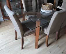Meadows and Byrne Glass Dining Table and Chairs (x6)