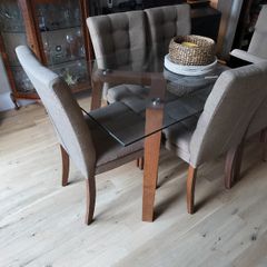 Meadows and Byrne Glass Dining Table and Chairs (x6)
