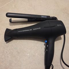 Hair straightener and hair drier.
