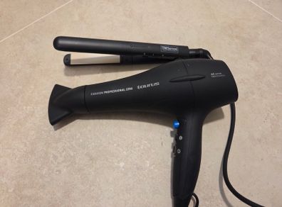 Hair straightener and hair drier.