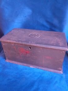 Rustic Vintage Wooden Box Carpenter Tool Tray Brass Handle