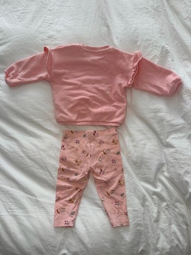 Fred & Flo Baby Girl Pink Breakfast Club 2-Piece Set - 3-6 months