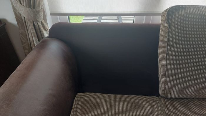 Elegant three piece suite with matching footstool
