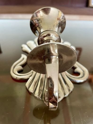 Antique Silver Colour Art Deco Style Retro Decor Scallop Shell Candle Sconce 1920s