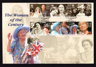 2000 Isle of Man Elizabeth The Queen Mothers Century Commemorative Stamps First Day Cover (FDC)