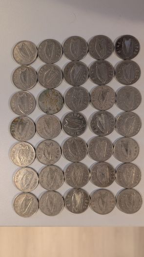Full Lot of 128 Irish 10p Coins - Salmon Design (Pre-Euro)