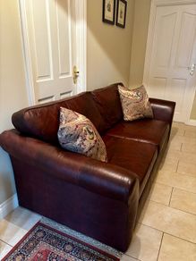 M&S 'Abbey' Brown Leather Sofa