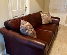 M&S 'Abbey' Brown Leather Sofa