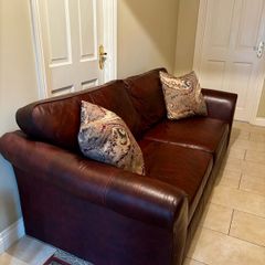 M&S 'Abbey' Brown Leather Sofa