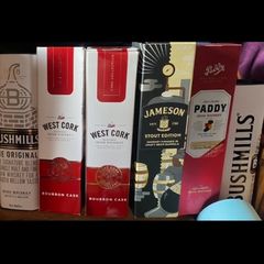 Whiskey Jameson powers paddy jack Daniels display collection boxes
