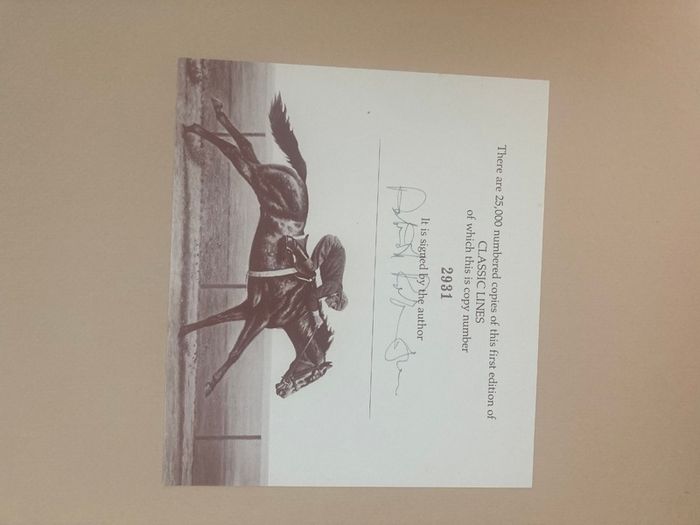 Book - 1st Edition - "Classic Lines: A Gallery of the Great Thoroughbreds"