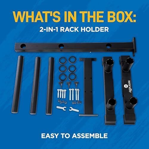 6-Pegs Olympic Weight Plate Rack & 4 Barbells  363 kg Capacity, Heavy-Duty Gym Organiser, Scratch-Resistant Frame, Powder-Coat Finish, Easy to Assemble, Compact & Space-Saving