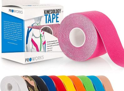 Kinesiology Tape | 5m Roll of Elastic Muscle Support Tape for Exercise, Sports & Injury Recovery