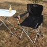 Outdoor Folding Camping Chair with Cup Holder Storage Bag, Lightweight Portable for Beach, Barbecue, Fishing (Black) Image 3