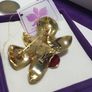 24K Gold Plating Real Orchid Brooch / Pendant A Nice Gift Image 5